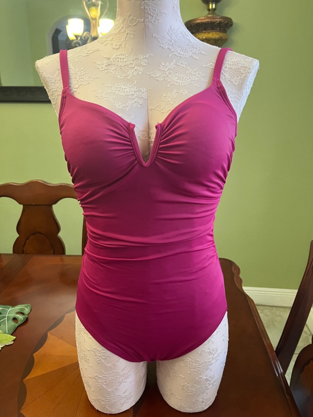Girls Magenta One-Piece Swimsuit
